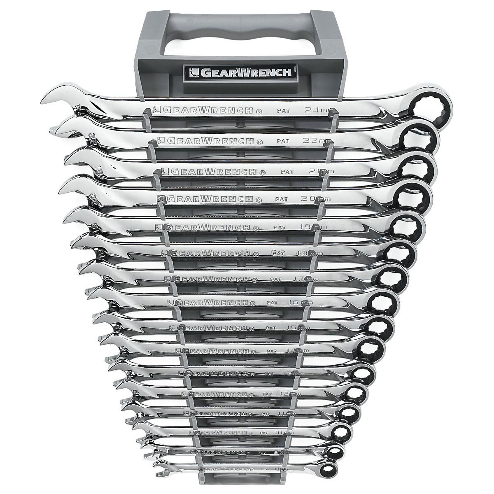 GearWrench XL Ratcheting Combination Wrench Set — 16-Piece, 72-Tooth, 12-Point, Metric, Model# KDT85099